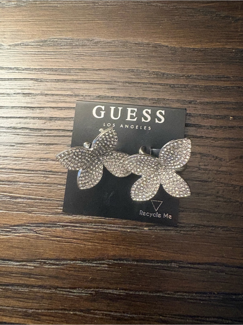 NEW Guess Silver Crystal Earrings